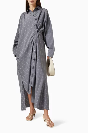 Berlin Stripe Asymmetric Shirt Dress