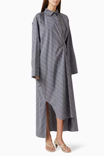 Berlin Stripe Asymmetric Shirt Dress