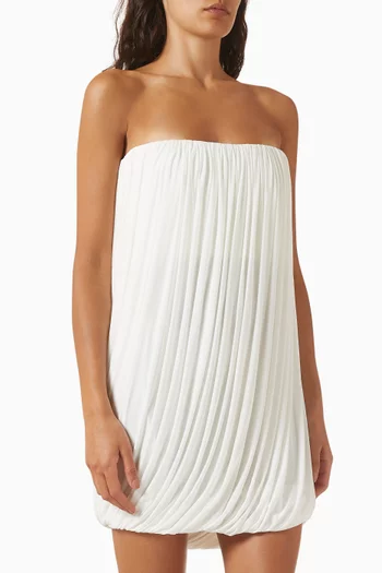 Strapless Draped Mini Dress in Jersey