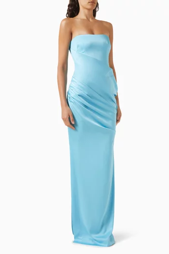 Strapless Corset Gown in Satin-crepe