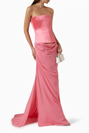Longline Corset Gown in Satin