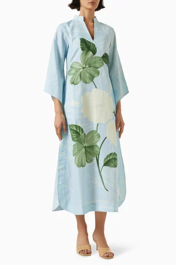 Floral Tunic Dress in Linen Blend