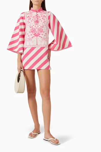 Ultra Mini Kaftan Dress in Cotton & Hemp