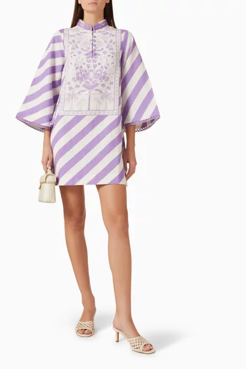 Mini Kaftan Dress in Cotton & Hemp
