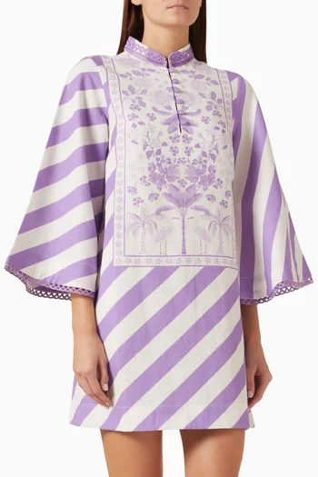 Mini Kaftan Dress in Cotton & Hemp