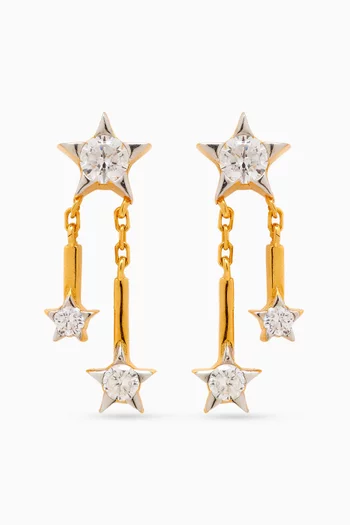 Star Drop Earrings in 24kt Gold-plated Sterling Silver