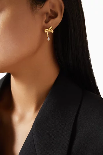 Bow Stud Earrings in 24kt Gold-plated Sterling Silver