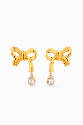 Bow Stud Earrings in 24kt Gold-plated Sterling Silver