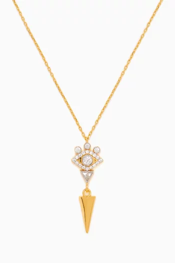 Evil Eye Pendant Necklace in 24kt Gold-plated Sterling Silver