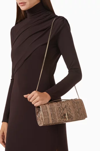 May Clutch 18 in Python Elaphe Leather