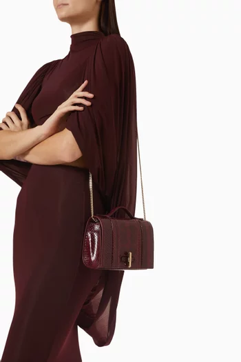 Small May 10 Clutch in Python Leather