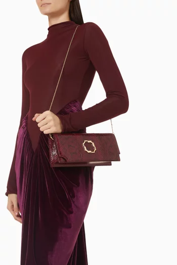 Small Vivien 88 Clutch Bag in Python Leather