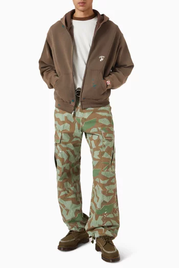 Western Athletic Zip Hoodie in Cotton-fleece
