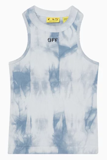 Tie-Dye Ribbed Top in Cotton Blend