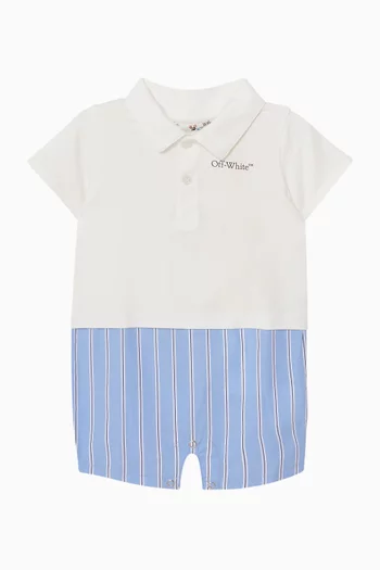 Bookish Mix Romper in Cotton Blend