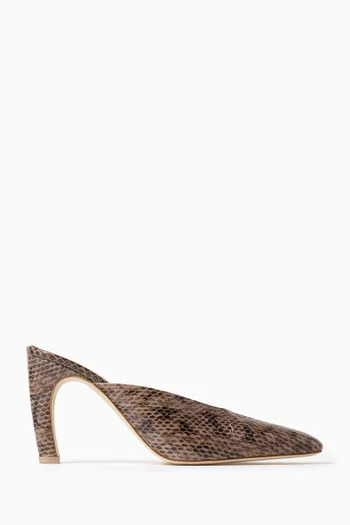 Rowe 90 Mules in Snake-embossed Leather