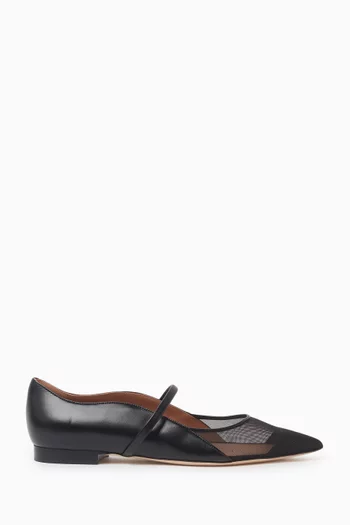 Maureen Arc Ballerina Flats in Leather & Mesh