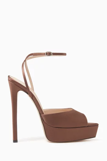 Loulou 140 Platform Sandals in Satin