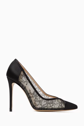 Nora 105 Pumps in Lace & Satin