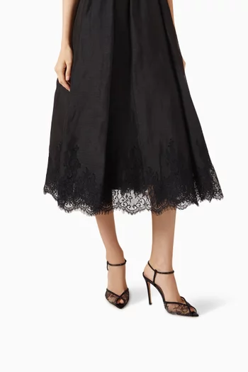 Katy 105 Sandals in Lace & Satin