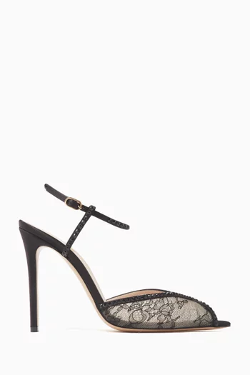 Katy 105 Sandals in Lace & Satin