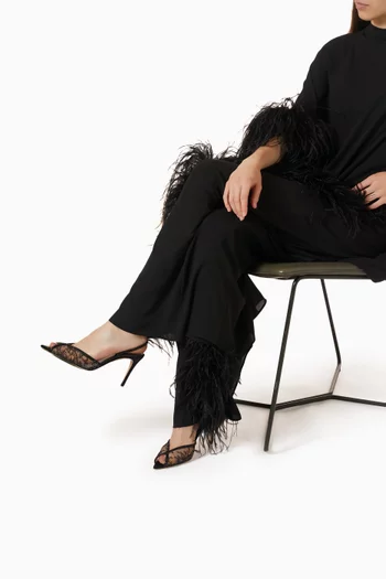 Katy 85 Sandals in Lace & Satin
