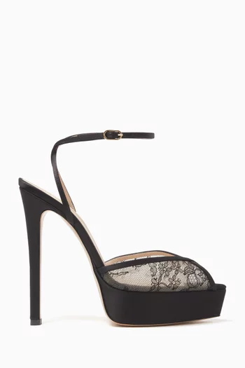 Katy 140 Platform Sandals in Lace
