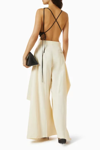 Open Back Bib-front Top