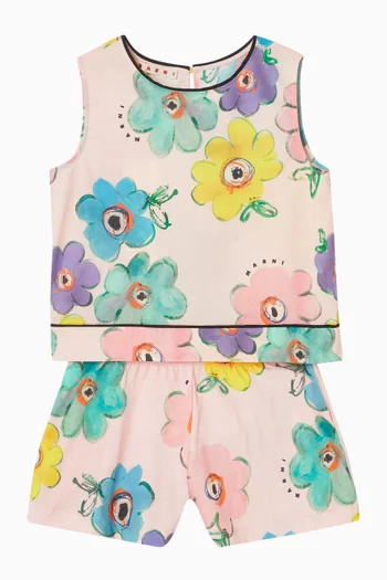 Floral Pattern Shorts in Cotton