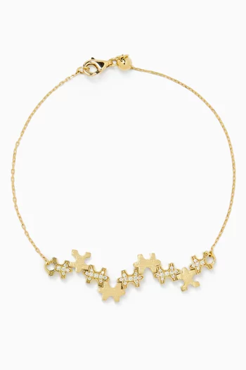 Brushed Highgloss Diamond Bracelet in 18kt Gold