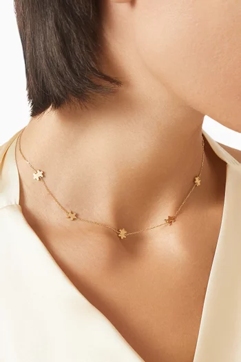 Brushed Highgloss Necklace in 18kt Gold