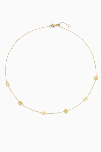 Brushed Highgloss Necklace in 18kt Gold