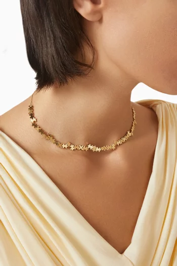 Brushed Highgloss Necklace in 18kt Gold