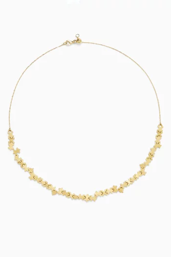 Brushed Highgloss Necklace in 18kt Gold