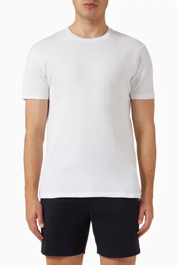 Perforated Rib T-shirt in Cotton & Silk