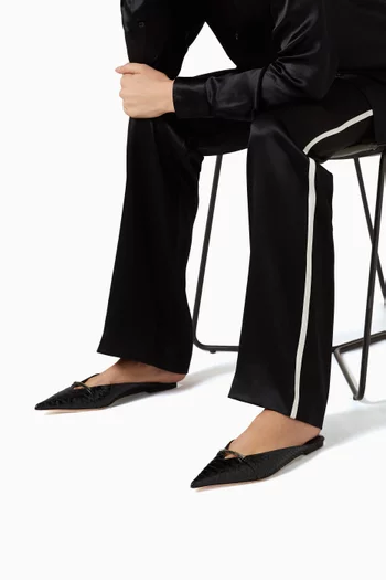 Julianne Flat Mules in Python-printed Leather