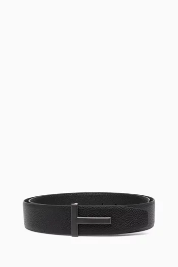 Reversible T Belt in Leather