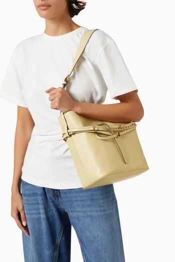 Bucket Belt Tote Bag in Leather