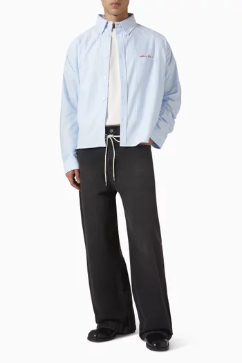 Mock Neck T-Shirt in Heavyweight Cotton