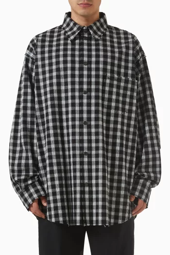 Raw Edge Overshirt in Washed Cotton