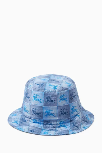 Check Bucket Hat in Cotton