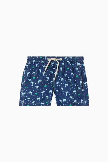 Jean Printed Swim Shorts