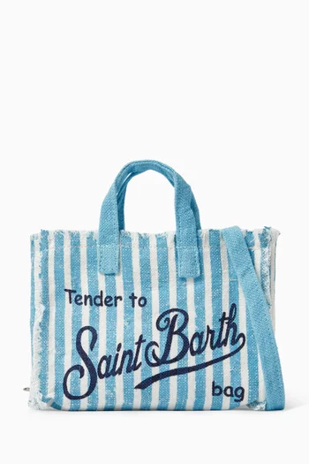 Striped Phone Crossbody Bag in Linen