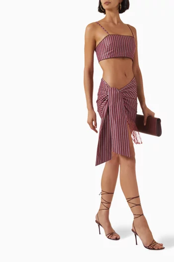 Dolly Fringed Mini Pareo in Cotton-poplin