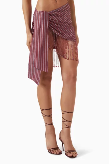 Dolly Fringed Mini Pareo in Cotton-poplin