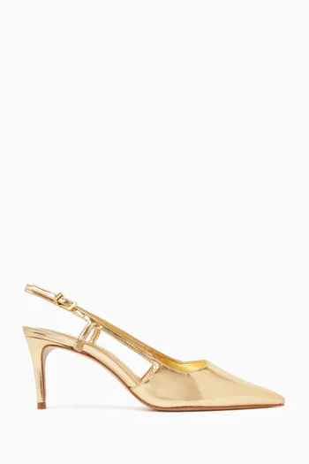 Femme Icon 70 Slingback Pumps in Metallic Leather