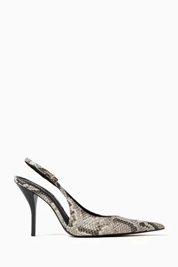 Liora 100 Slingback Pumps in Snake-skin Leather