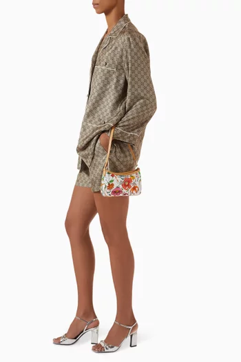 Gossip Small Shoulder Bag in Flora-printed Canvas