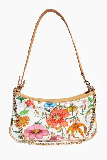 Gossip Small Shoulder Bag in Flora-printed Canvas