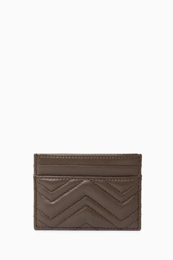 GG Marmont Card Case in Matelassé Chevron Leather